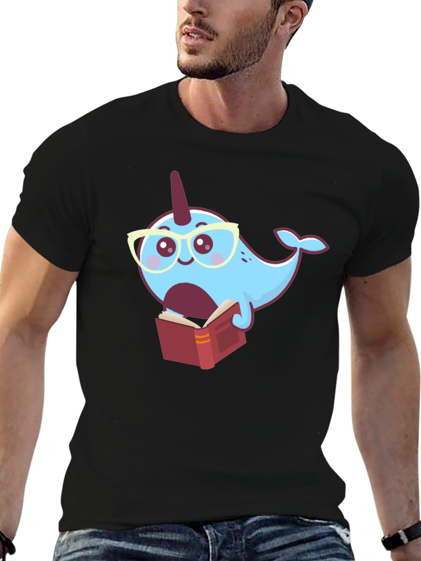 Narwhal Reading Book T-Shirt - Fun Graphic Tee