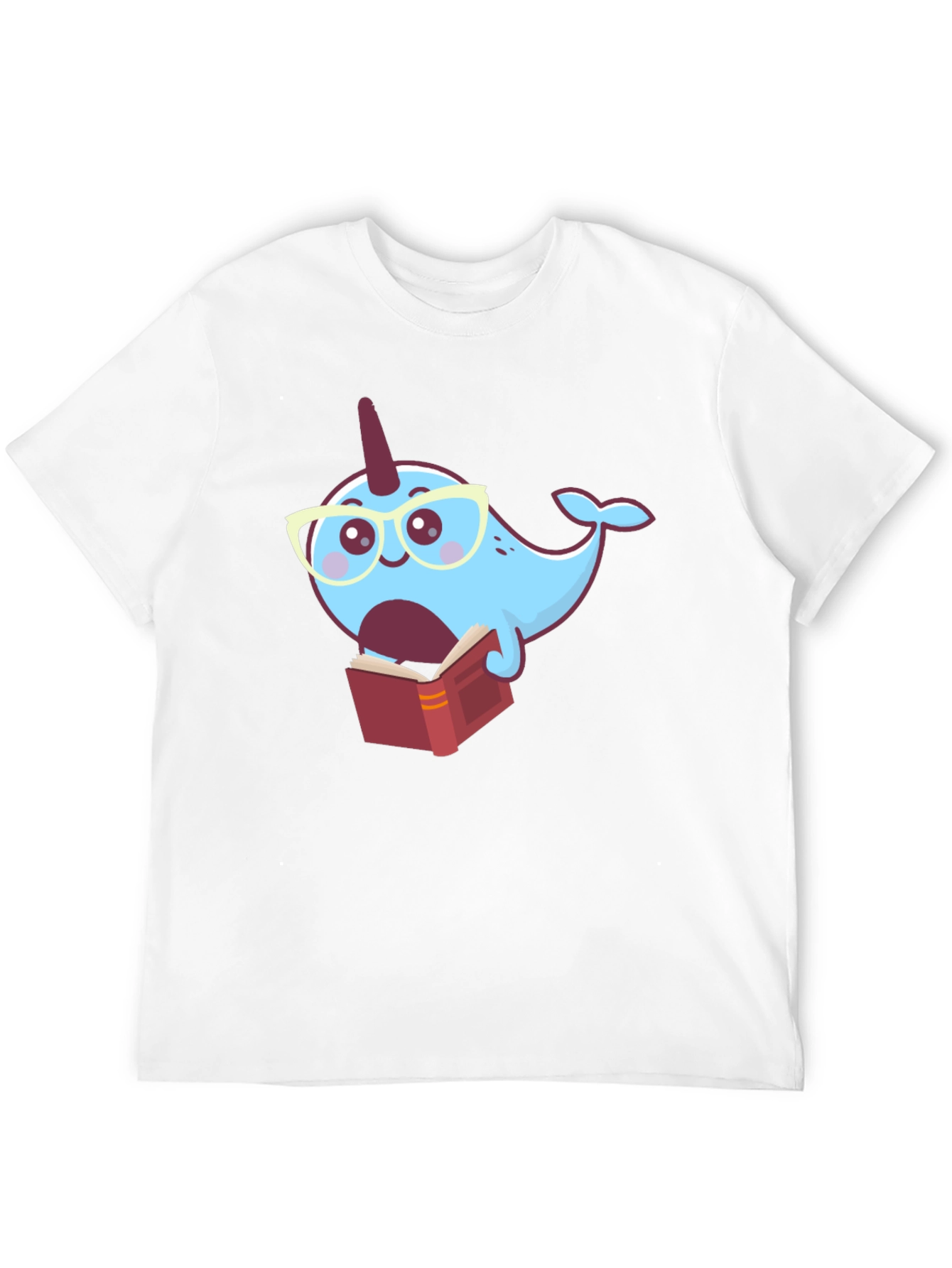 Narwhal Reading Book T-Shirt - Fun Graphic Tee