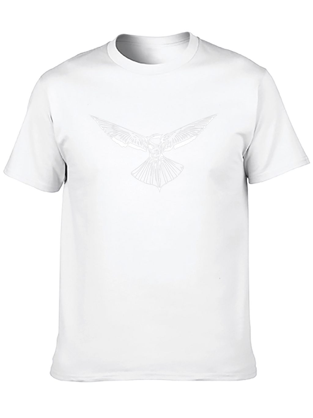 Mens Black T-Shirt with White Bird Graphic