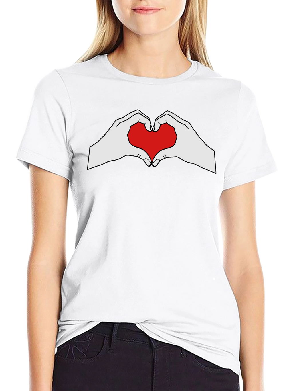 Heart Hands Graphic Tee - Black