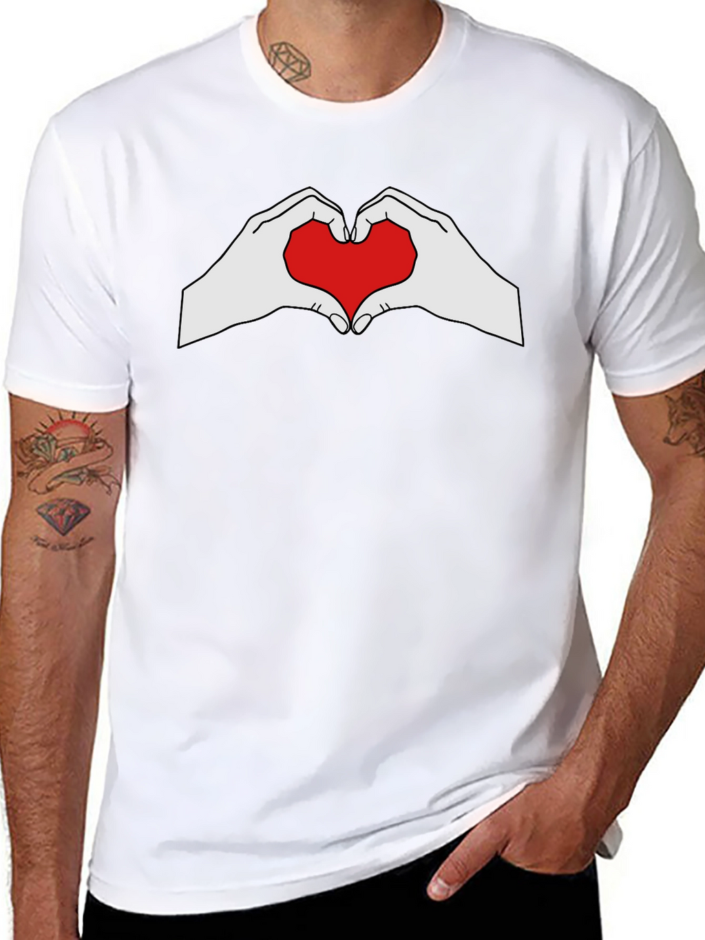 Heart Hands Graphic Tee - Black