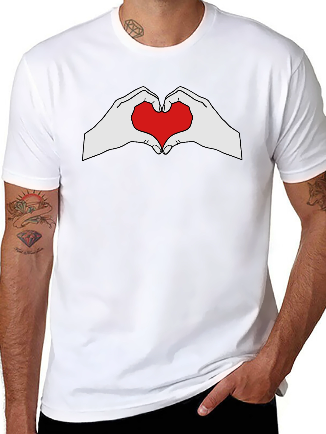 Heart Hands Graphic Tee - Black