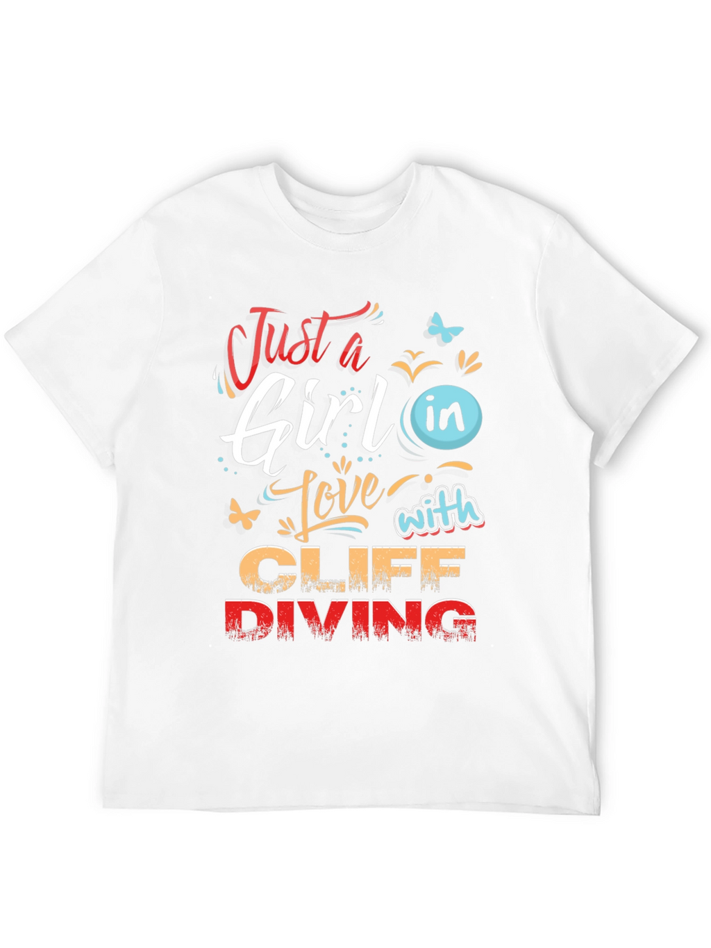 Girl Cliff Diving Graphic T-Shirt - Stylish Tee