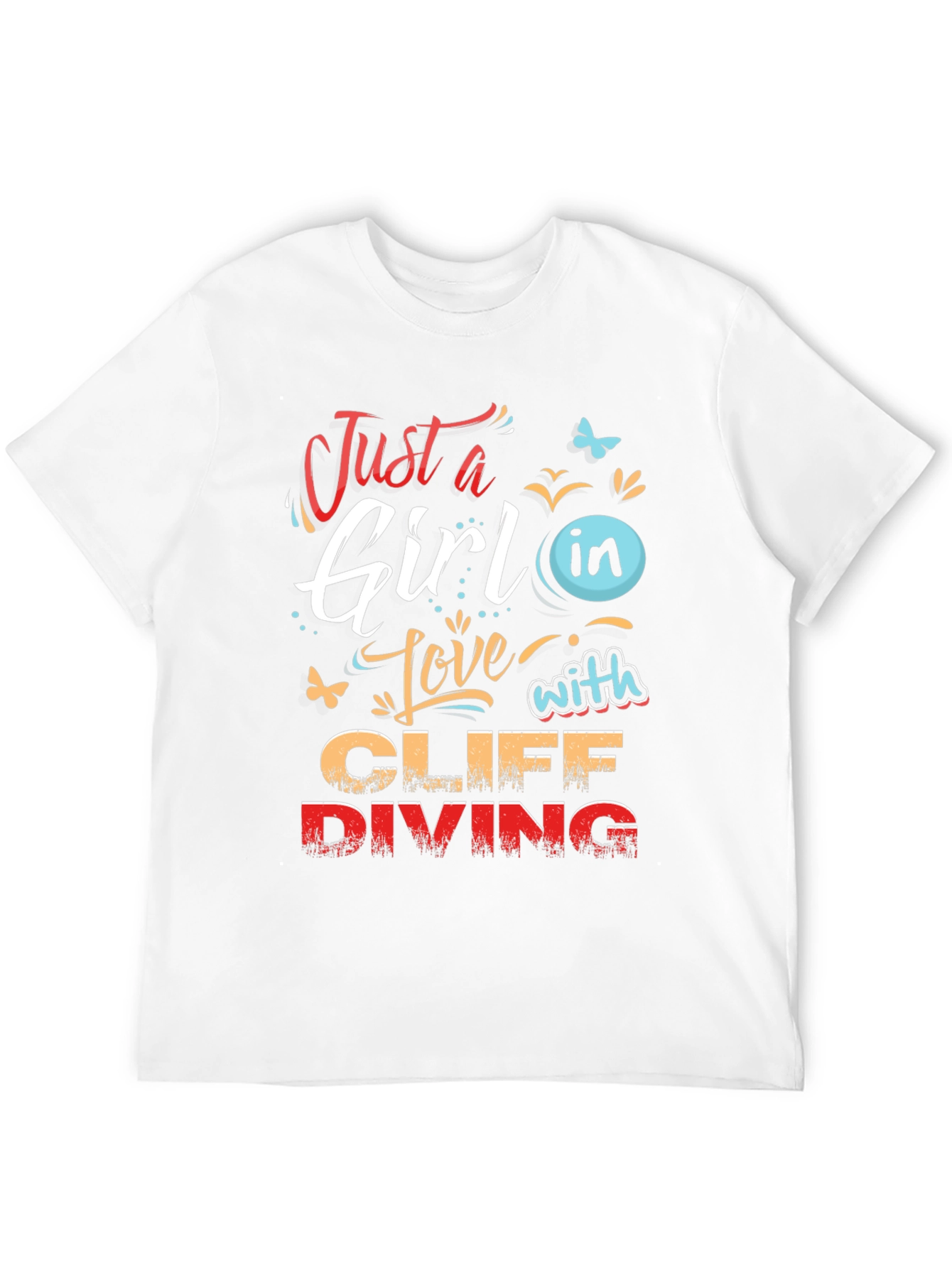 Girl Cliff Diving Graphic T-Shirt - Stylish Tee
