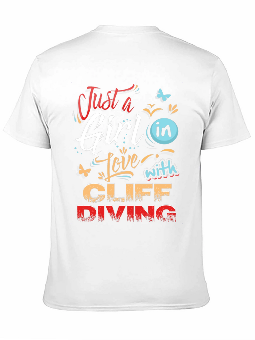 Girl Cliff Diving Graphic T-Shirt - Stylish Tee
