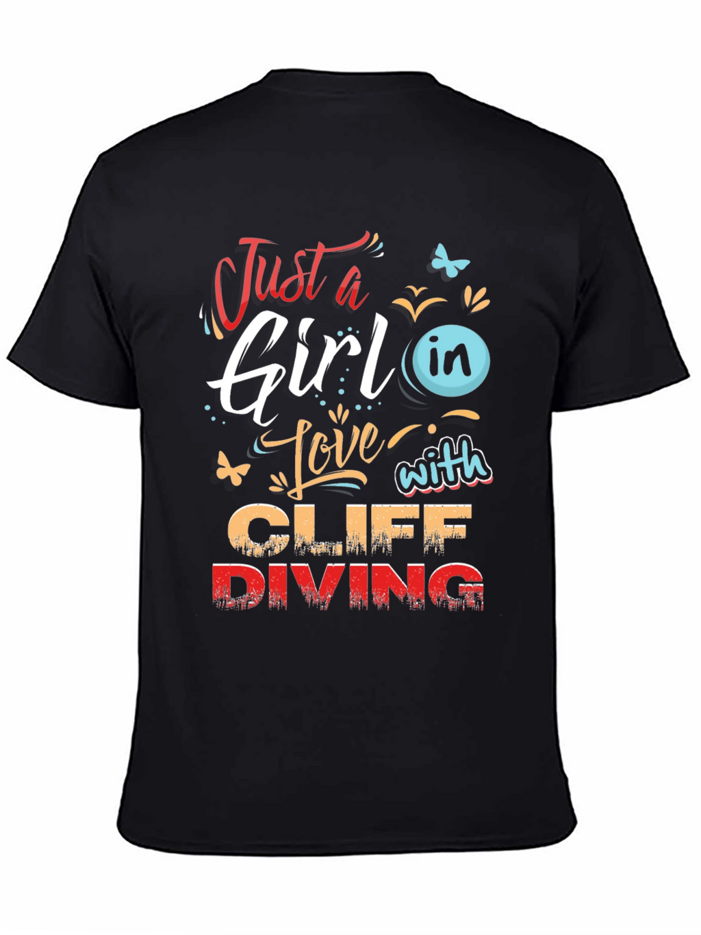 Girl Cliff Diving Graphic T-Shirt - Stylish Tee