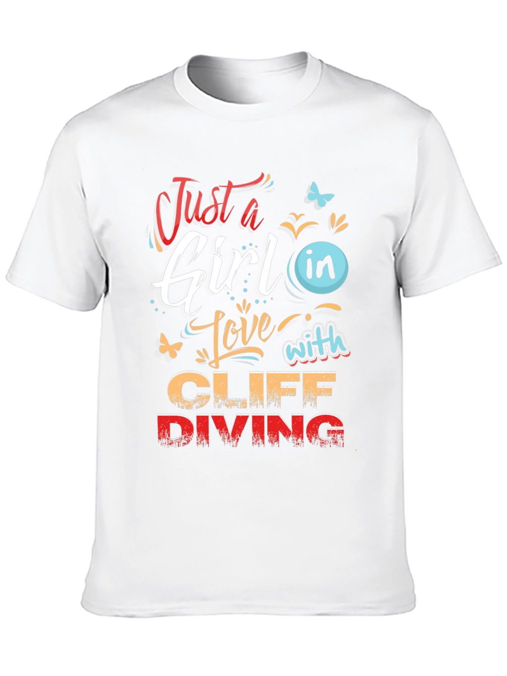 Girl Cliff Diving Graphic T-Shirt - Stylish Tee