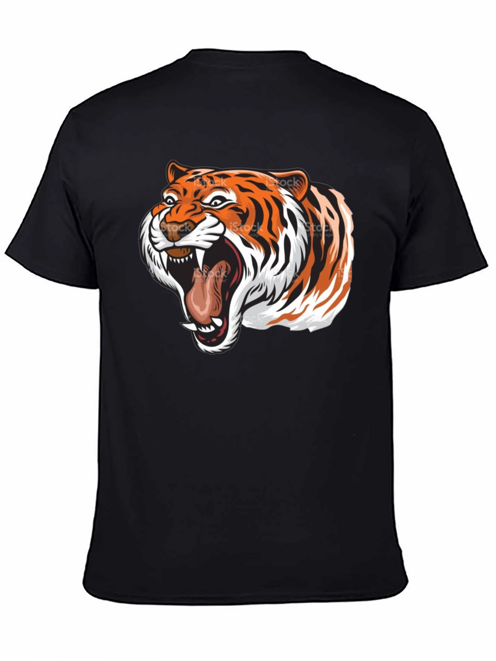 Roaring Tiger Graphic Tee - Black Cotton T-Shirt
