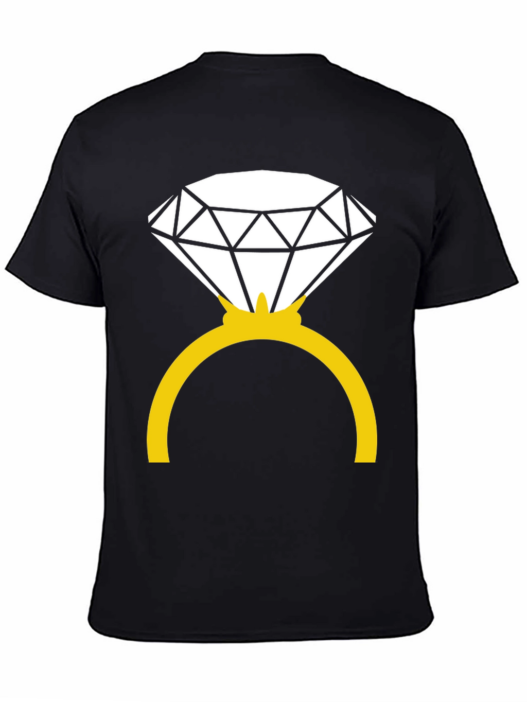 Diamond Ring Graphic Tee - Black Cotton Blend