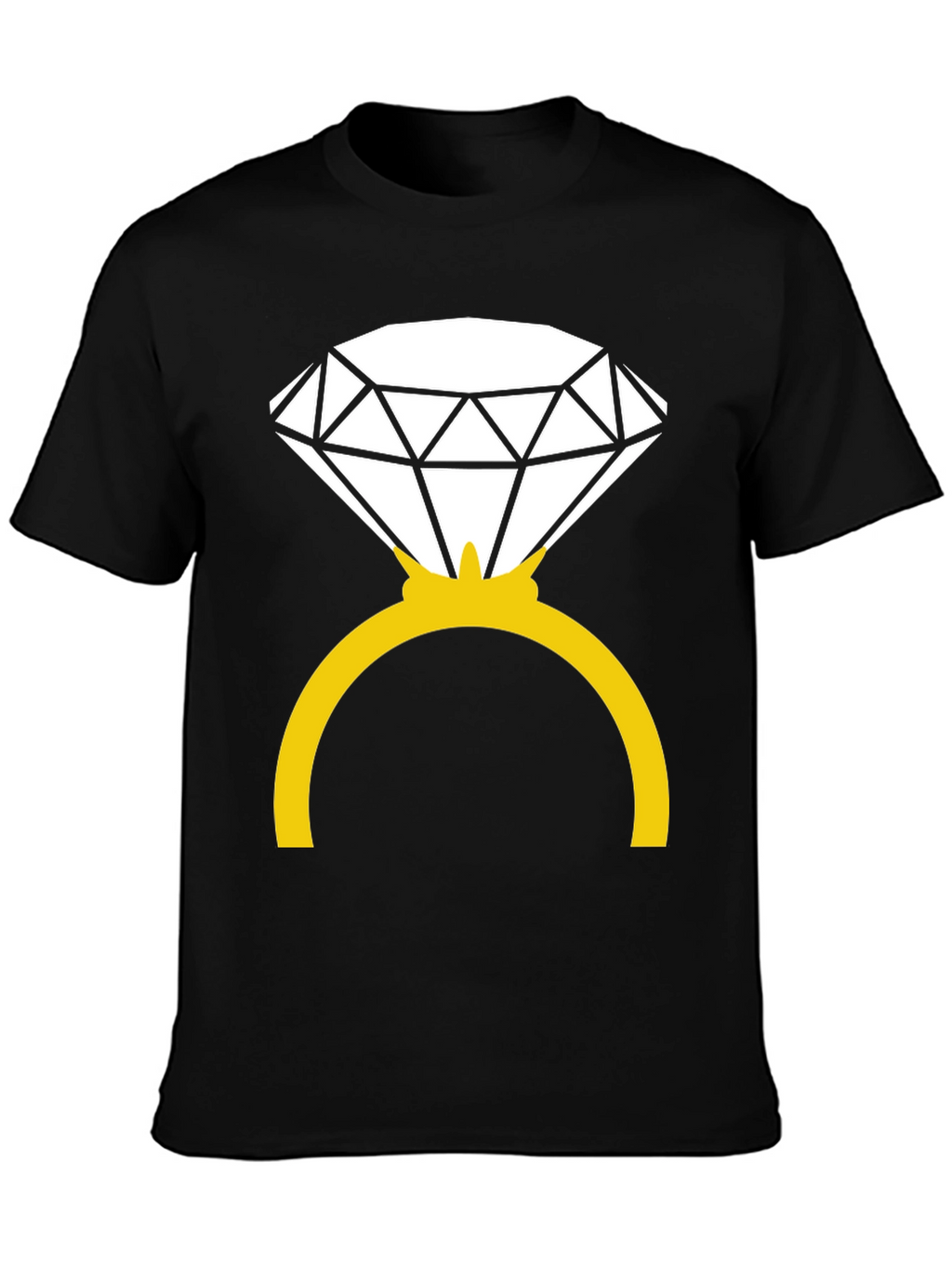 Diamond Ring Graphic Tee - Black Cotton Blend