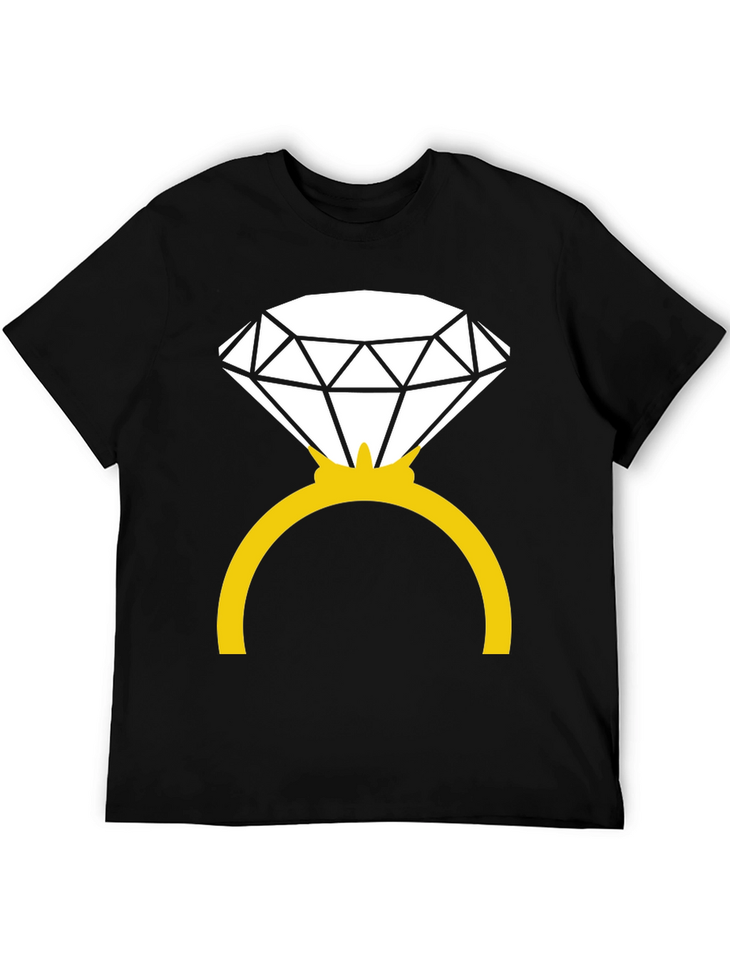 Diamond Ring Graphic Tee - Black Cotton Blend