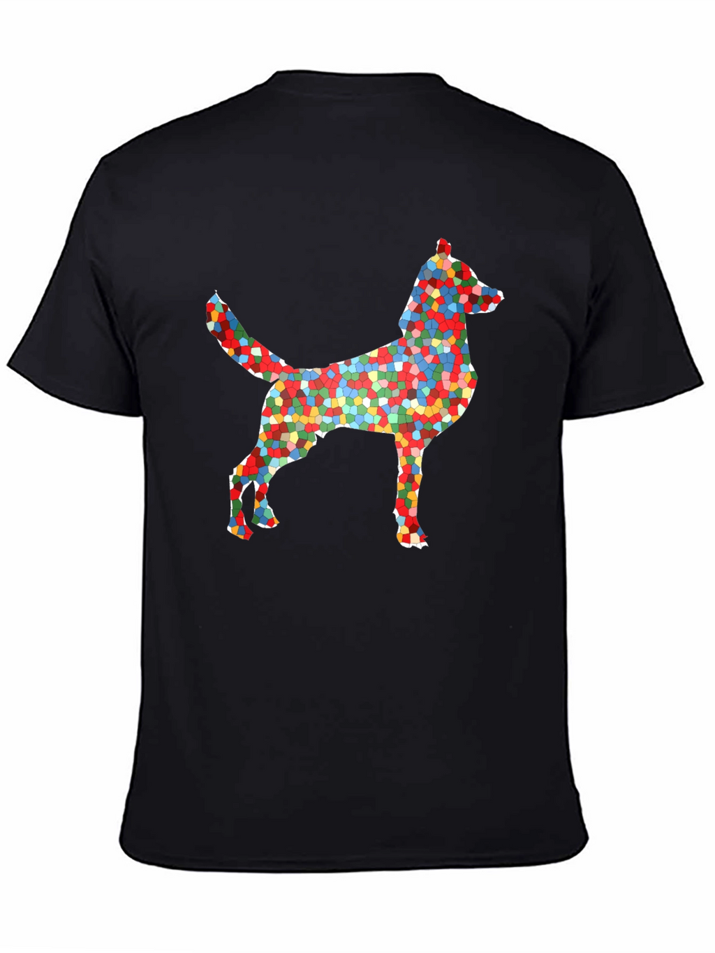 Abstract Mosaic Dog Graphic T-Shirt