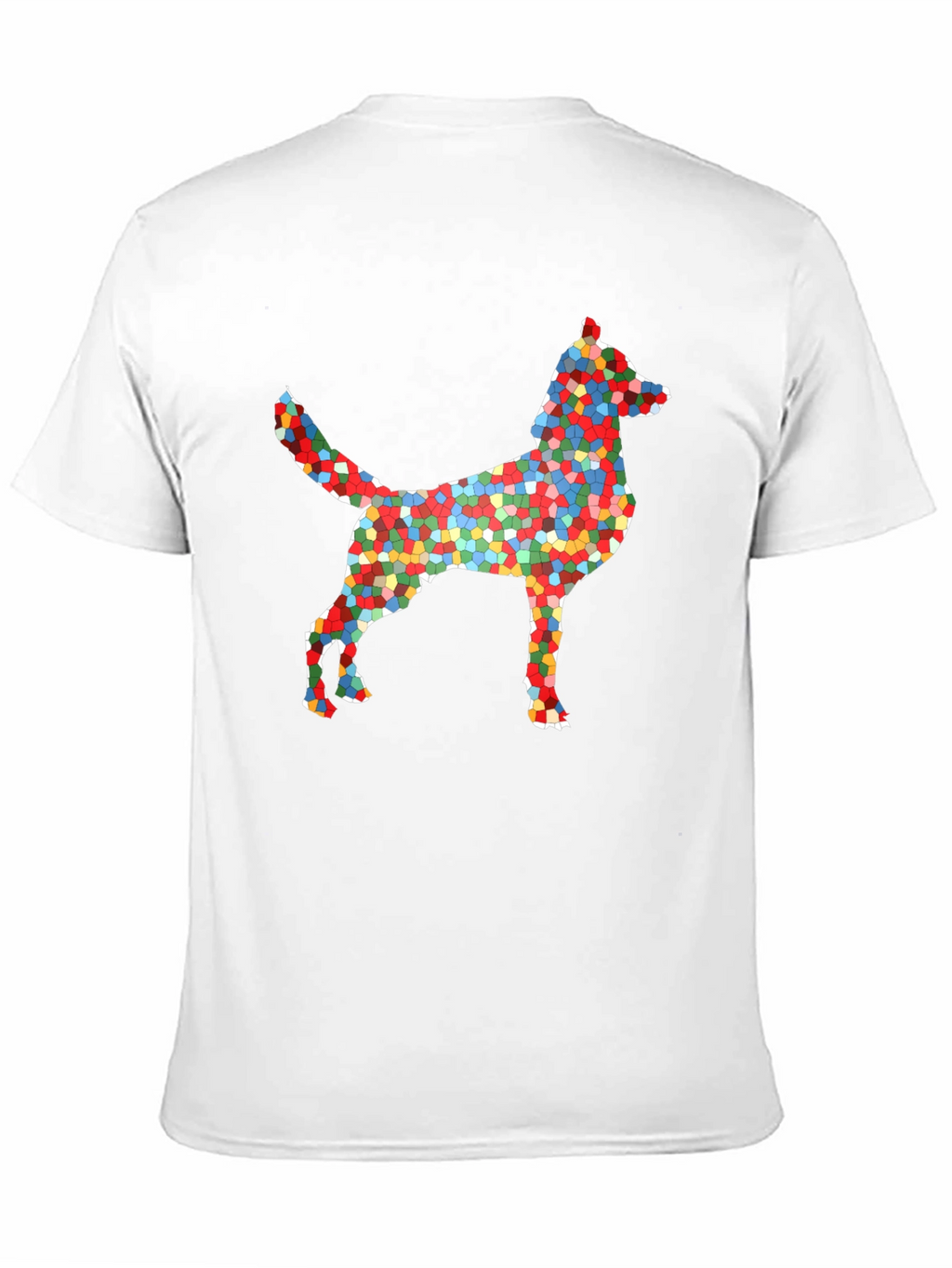 Abstract Mosaic Dog Graphic T-Shirt