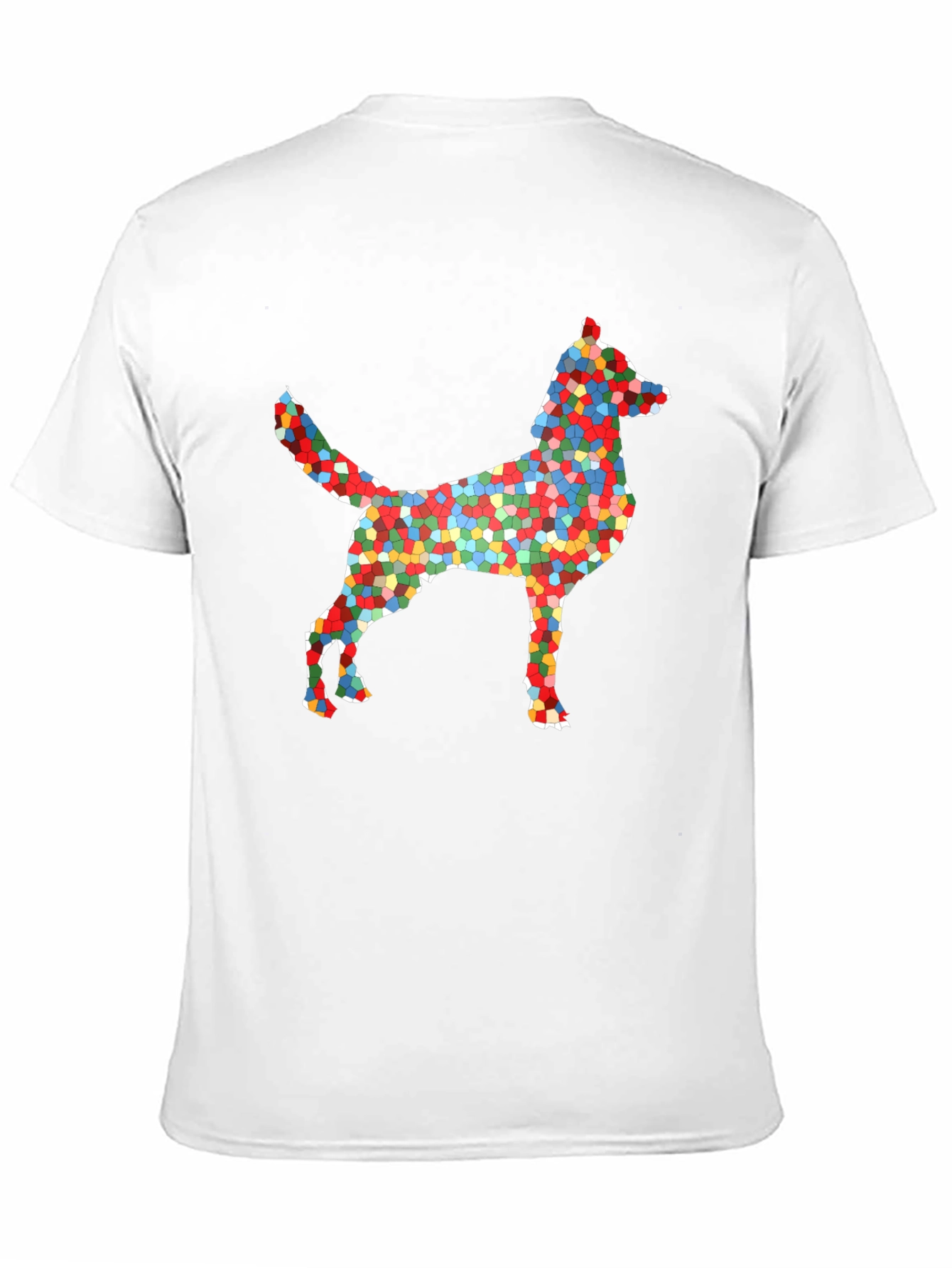 Abstract Mosaic Dog Graphic T-Shirt
