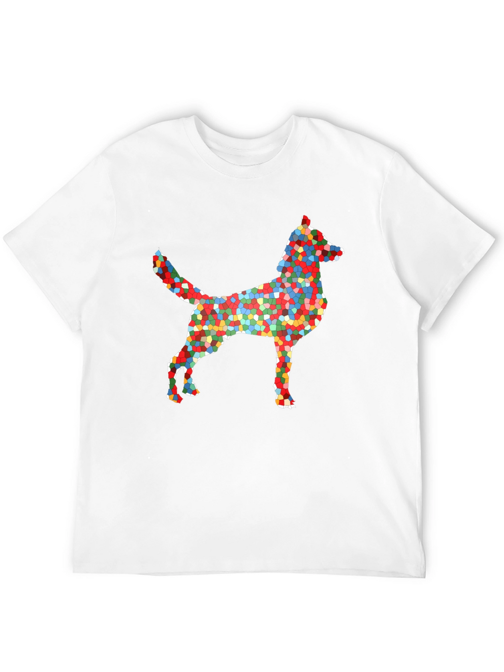 Abstract Mosaic Dog Graphic T-Shirt