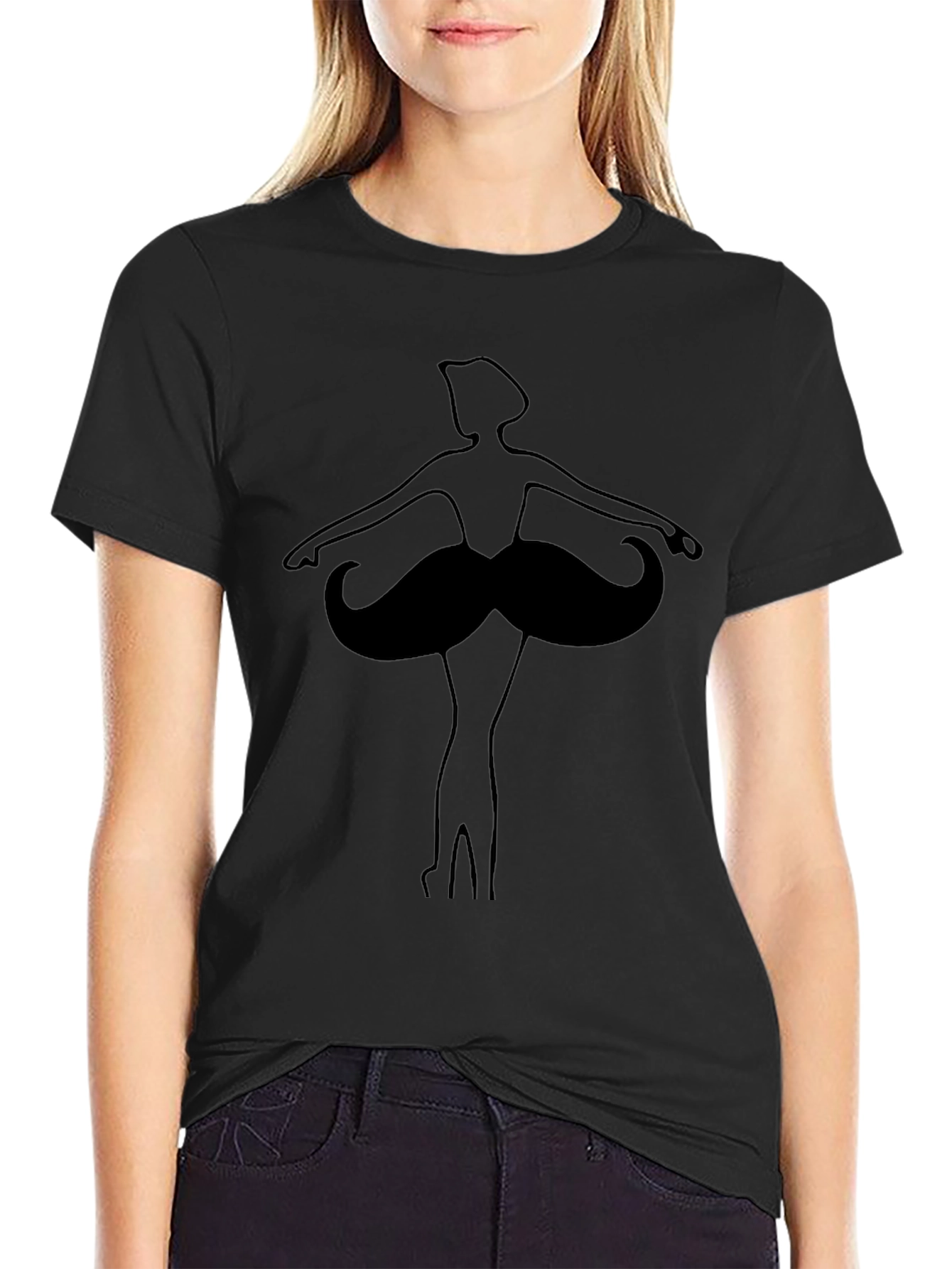 Mustache Ballerina Graphic T-Shirt