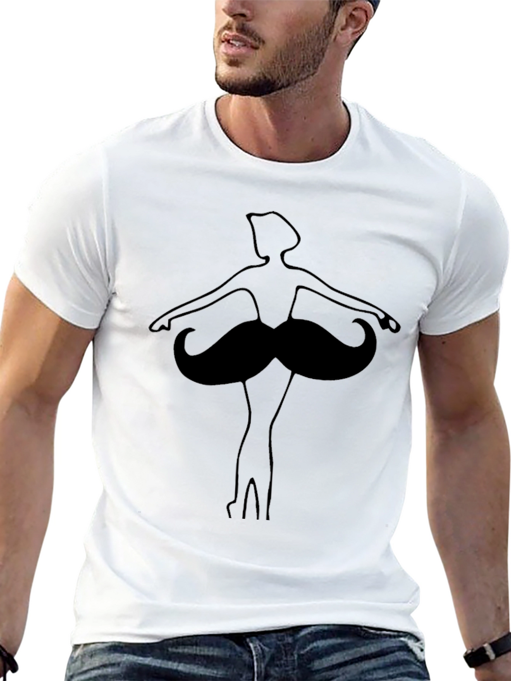 Mustache Ballerina Graphic T-Shirt