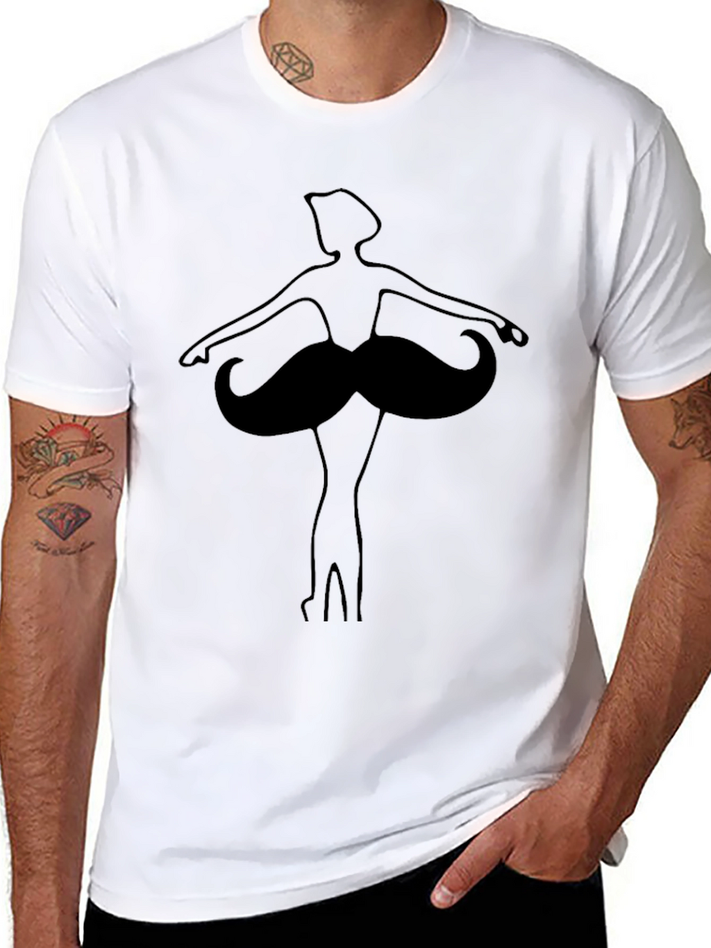 Mustache Ballerina Graphic T-Shirt