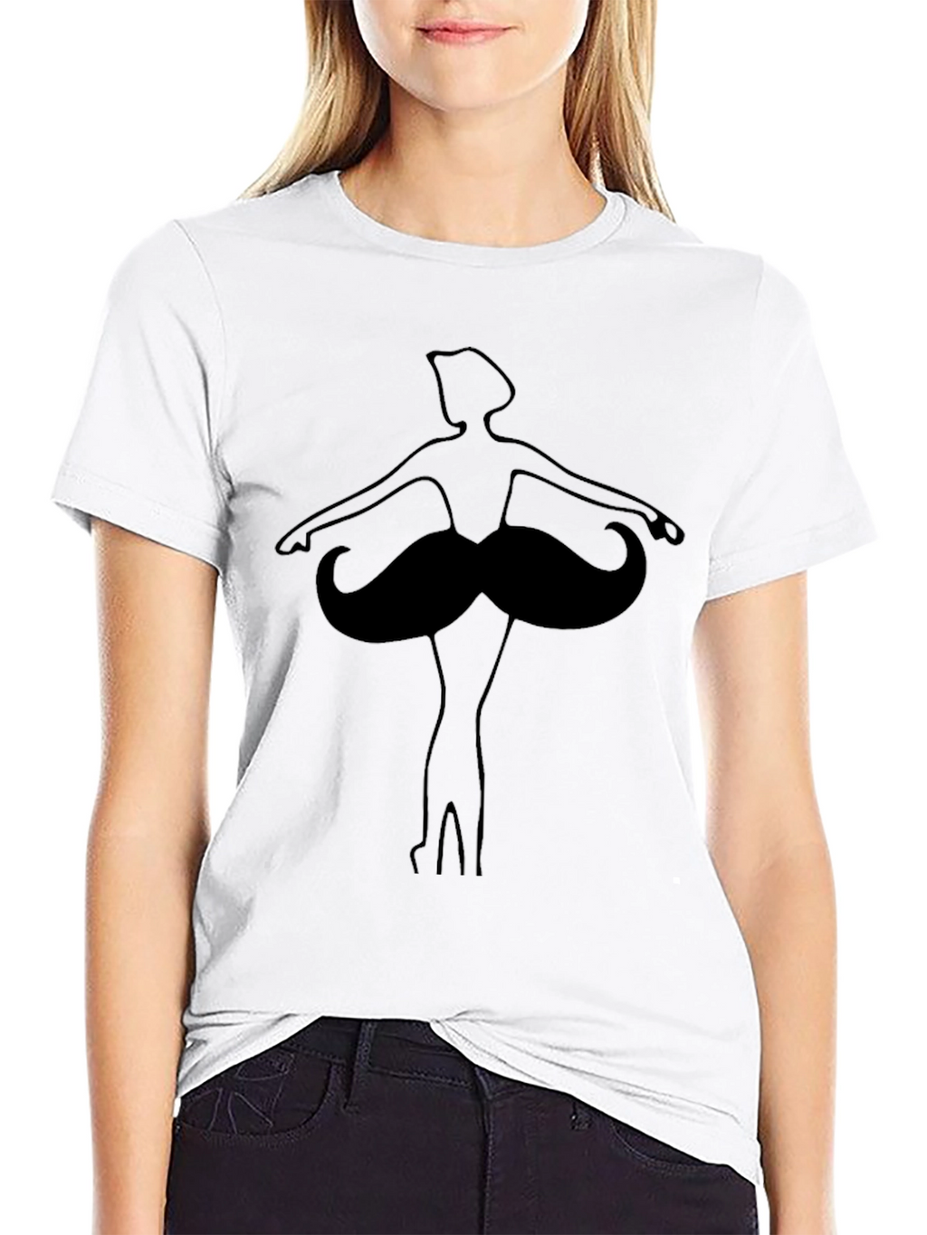 Mustache Ballerina Graphic T-Shirt