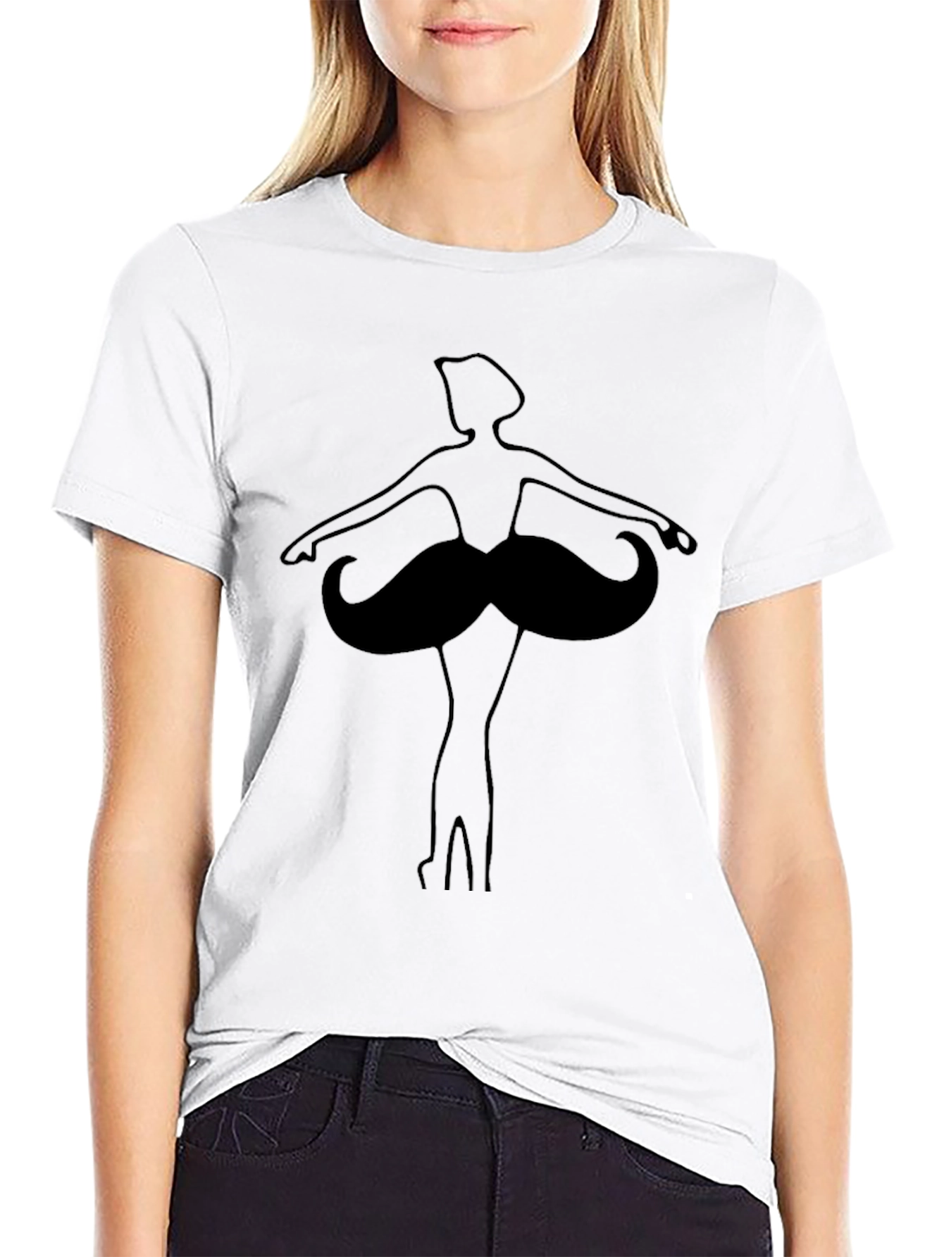 Mustache Ballerina Graphic T-Shirt
