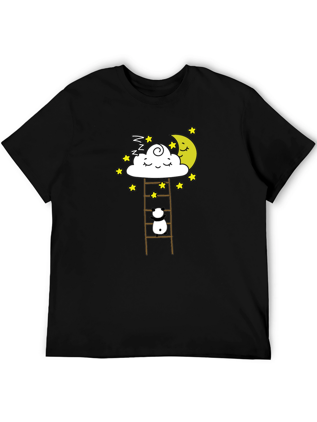 Dreamy Panda on Moon Ladder Graphic Tee
