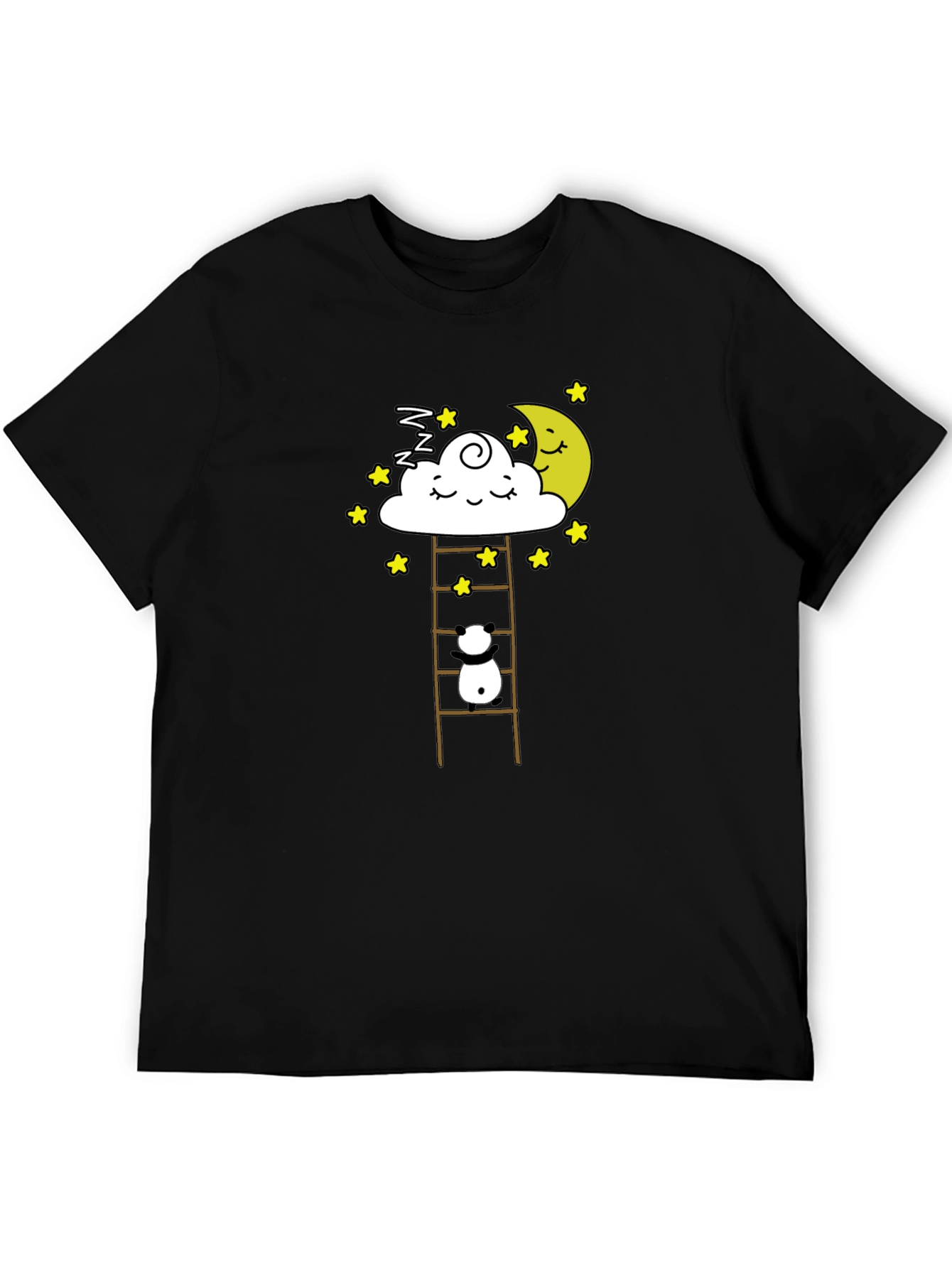 Dreamy Panda on Moon Ladder Graphic Tee
