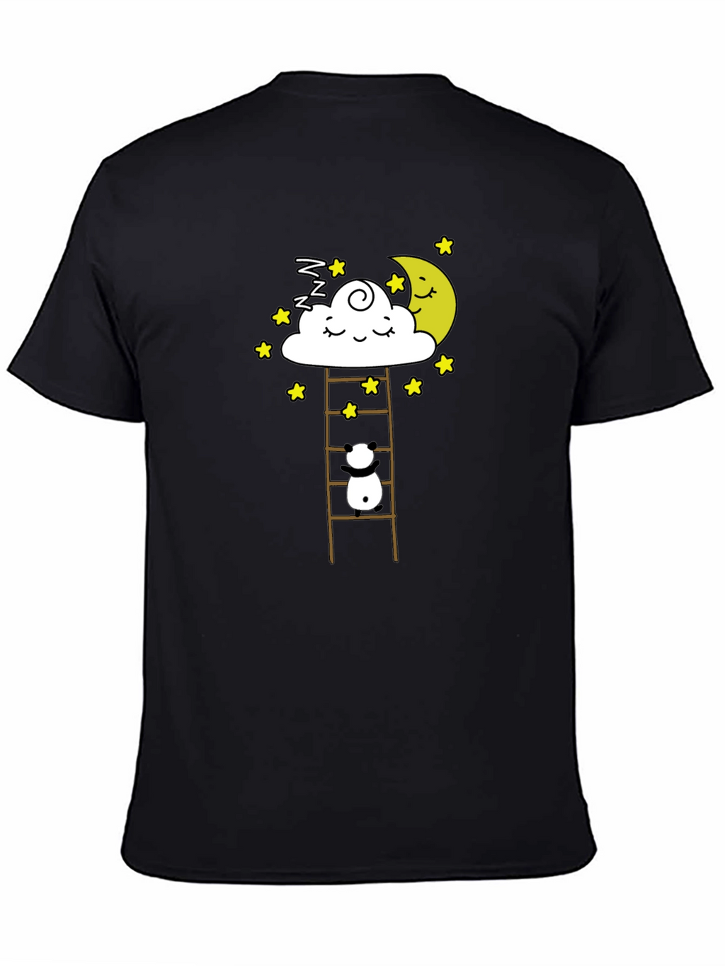 Dreamy Panda on Moon Ladder Graphic Tee