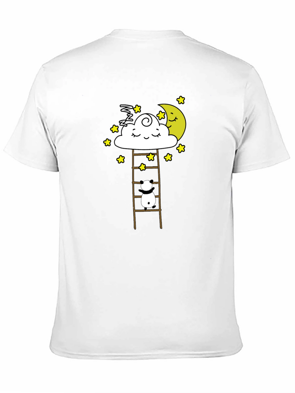 Dreamy Panda on Moon Ladder Graphic Tee