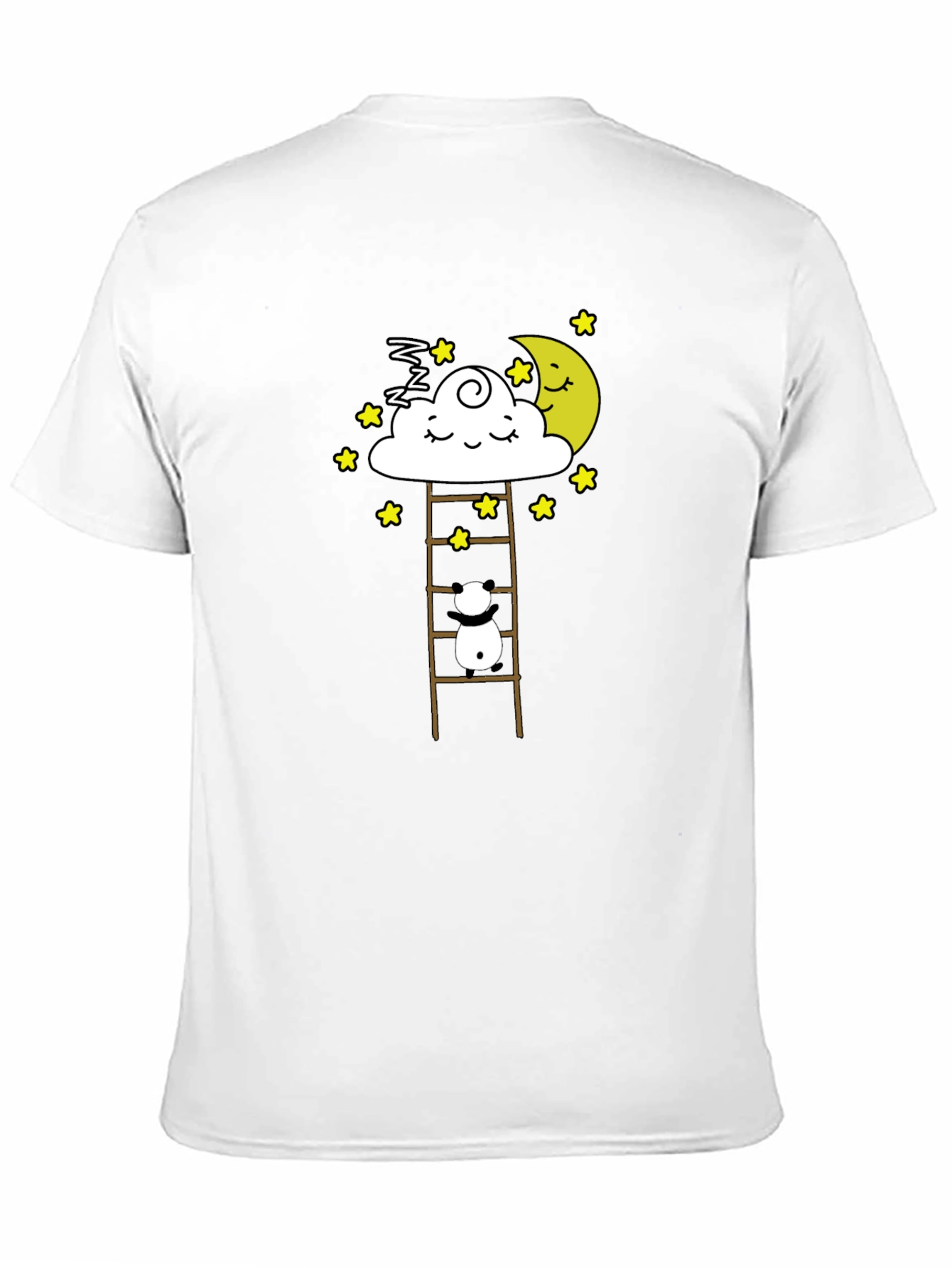 Dreamy Panda on Moon Ladder Graphic Tee