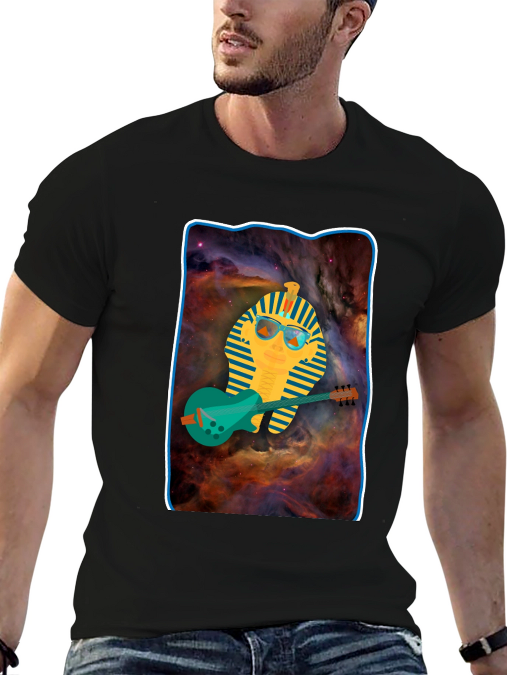 Pharaoh Guitarist T-Shirt - Cool Graphic Tee