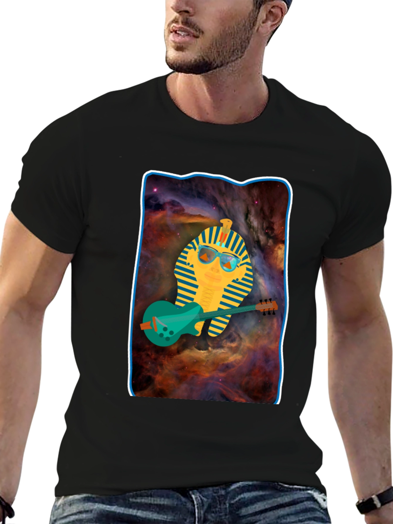 Pharaoh Guitarist T-Shirt - Cool Graphic Tee