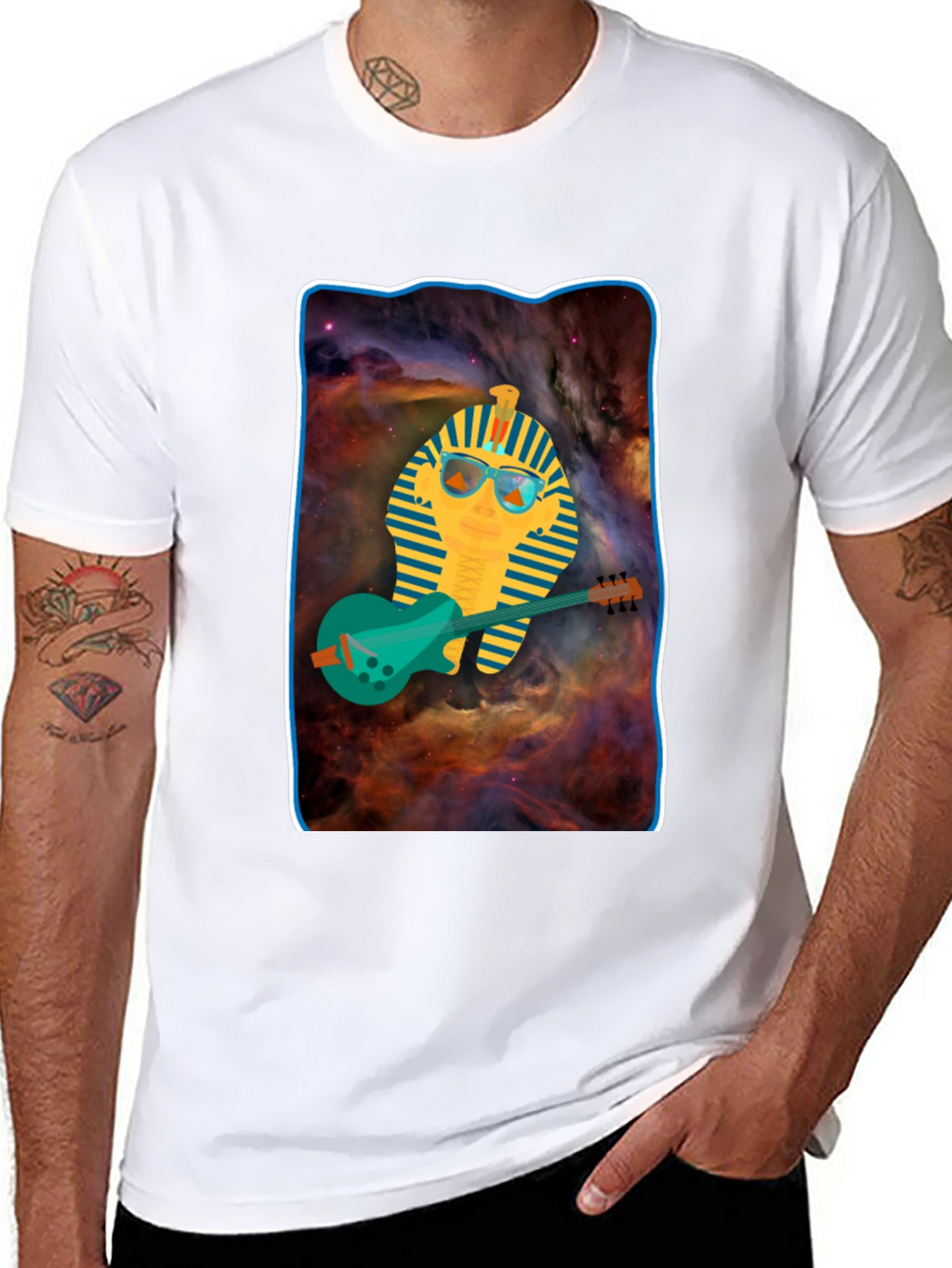 Pharaoh Guitarist T-Shirt - Cool Graphic Tee