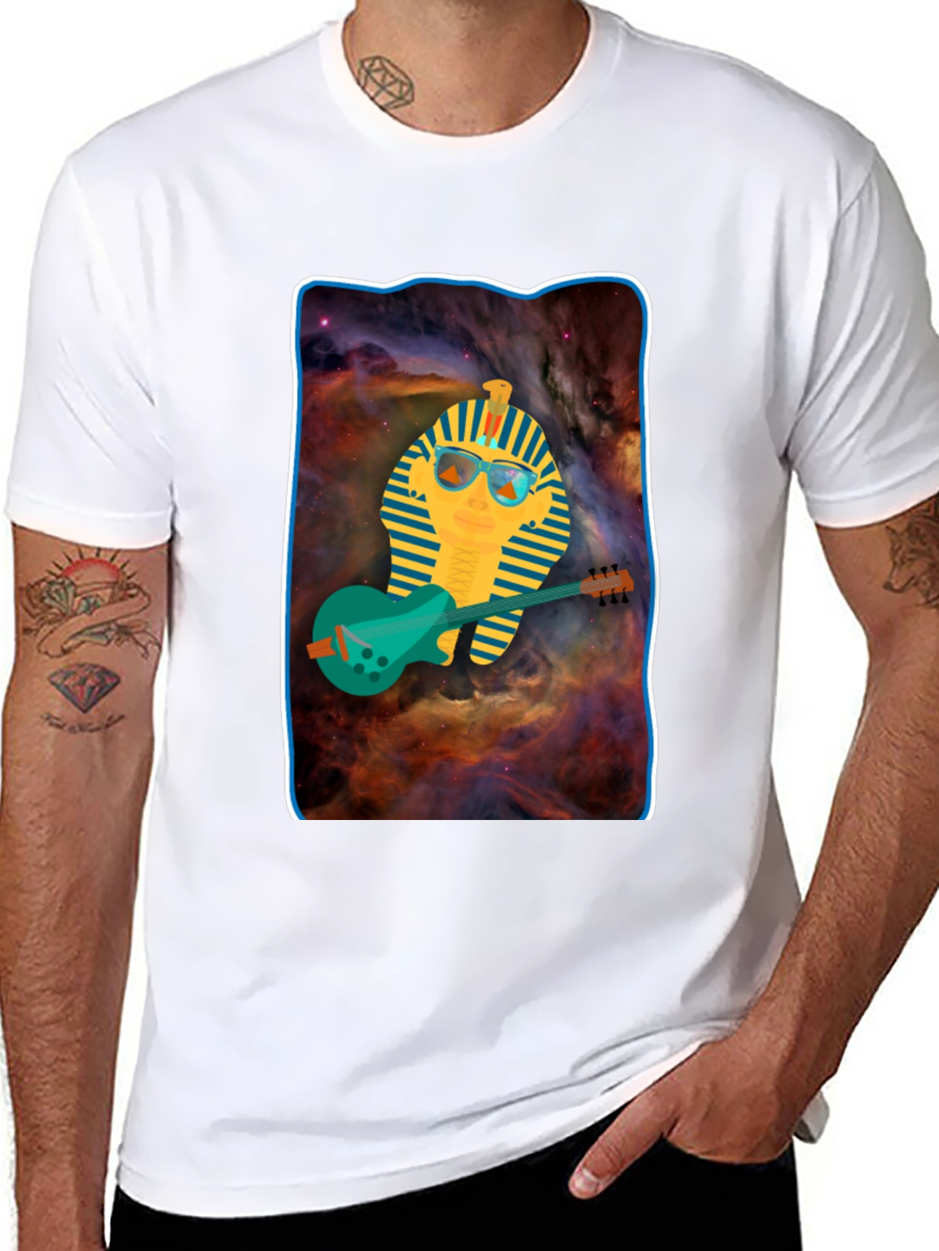 Pharaoh Guitarist T-Shirt - Cool Graphic Tee