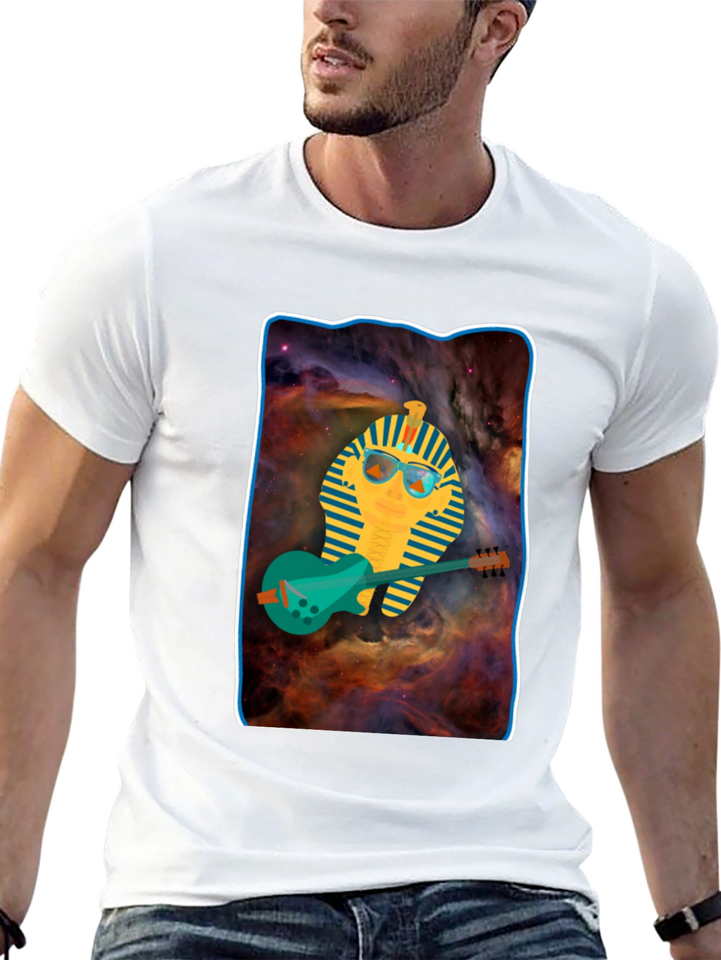Pharaoh Guitarist T-Shirt - Cool Graphic Tee