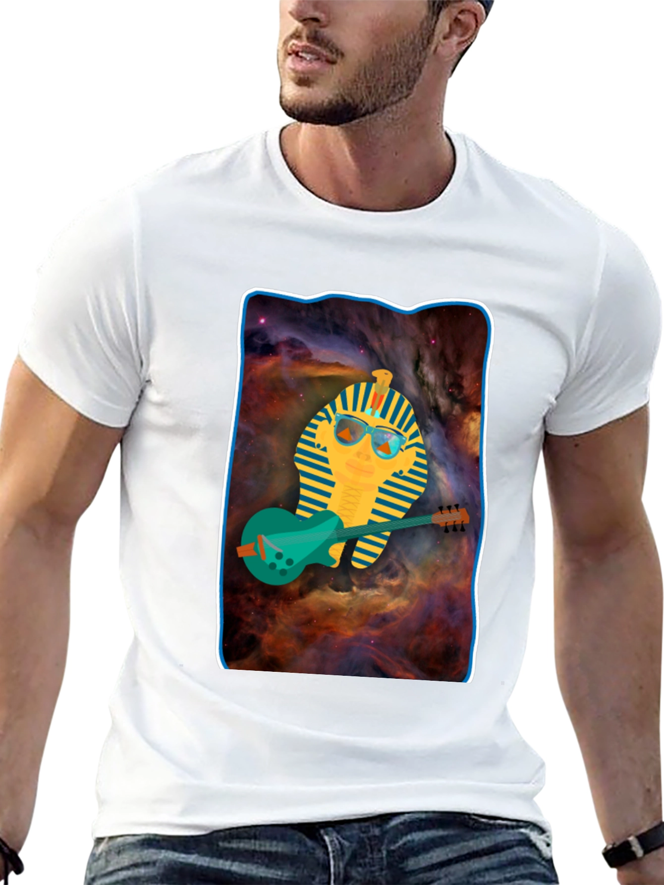 Pharaoh Guitarist T-Shirt - Cool Graphic Tee