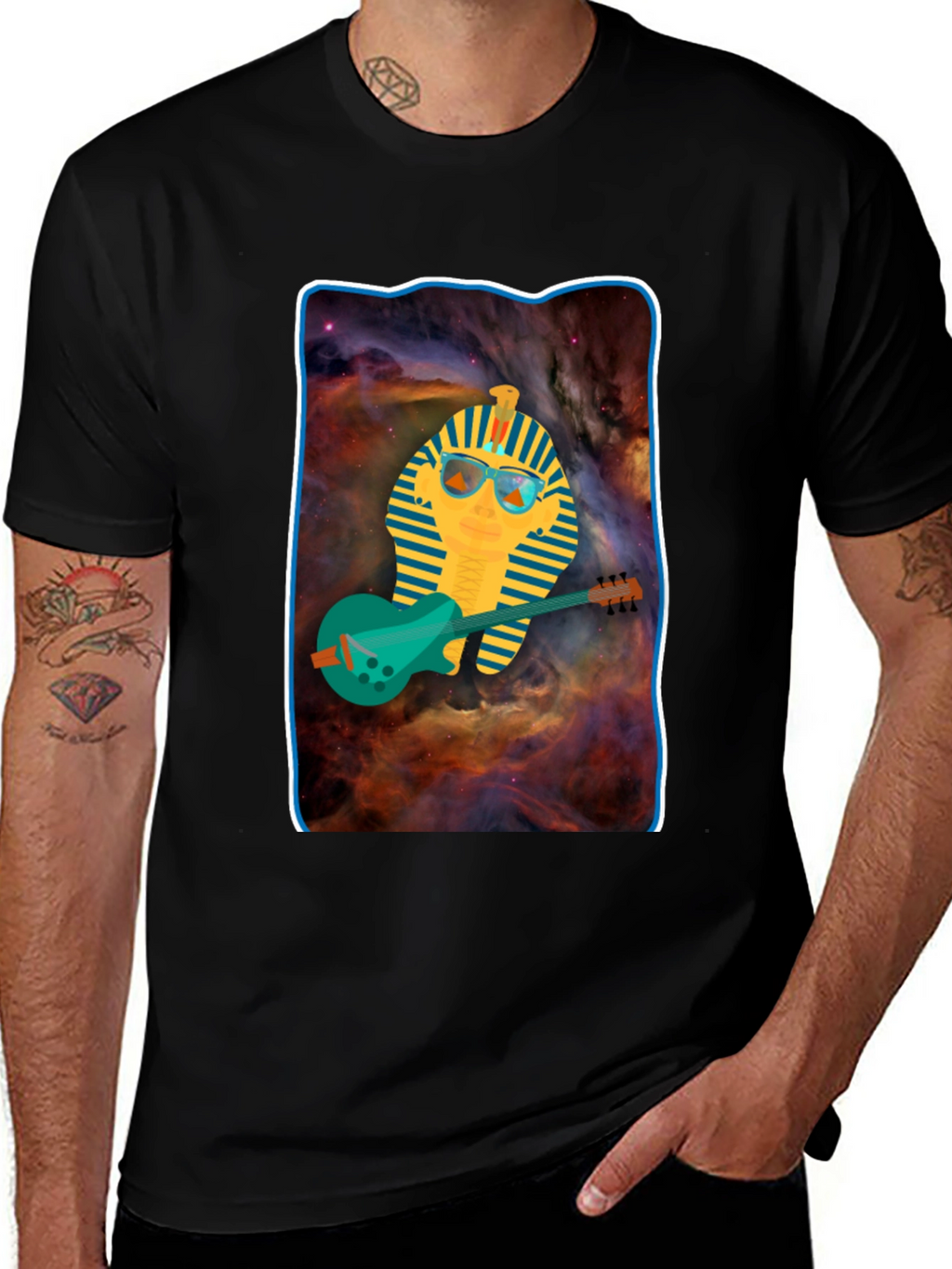 Pharaoh Guitarist T-Shirt - Cool Graphic Tee
