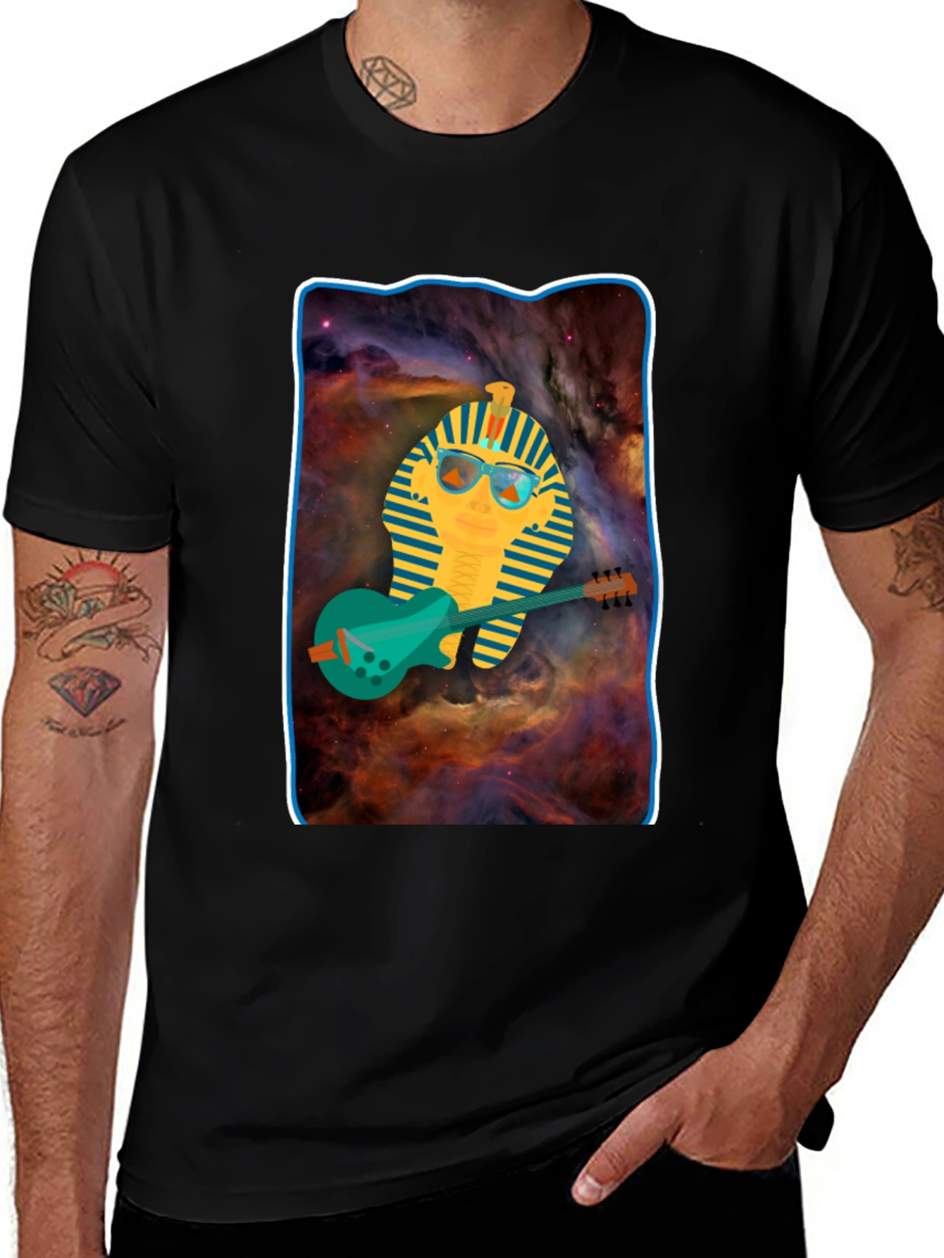 Pharaoh Guitarist T-Shirt - Cool Graphic Tee
