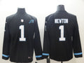Men's Carolina Panthers #1 Cam Newton Black Player Game Jerseys