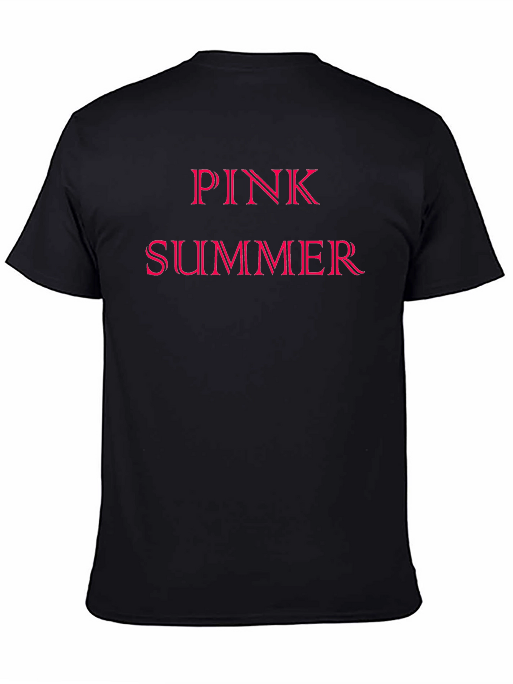Pink Summer Graphic Tee - Black Cotton T-Shirt