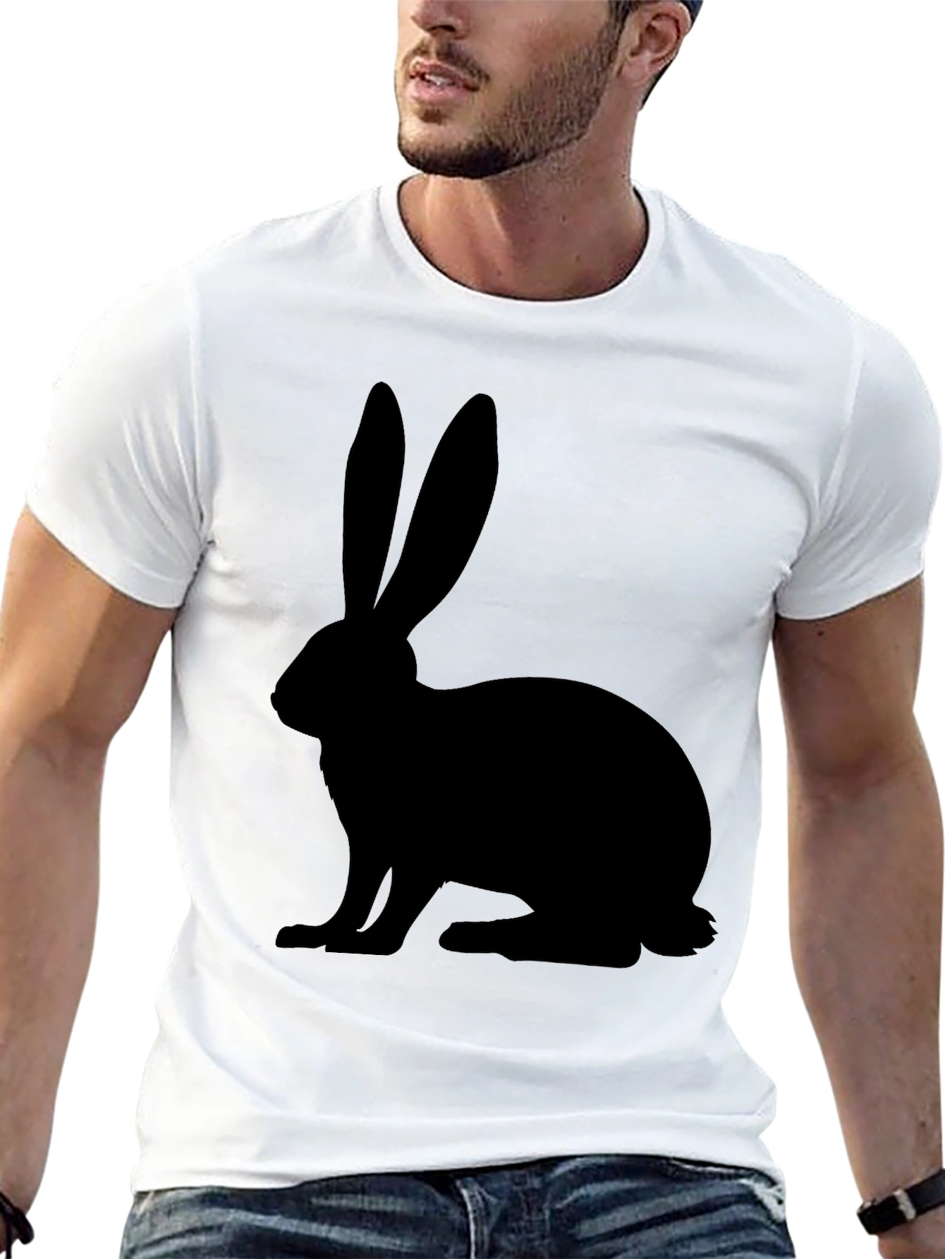 Rabbit Silhouette Black T-Shirt