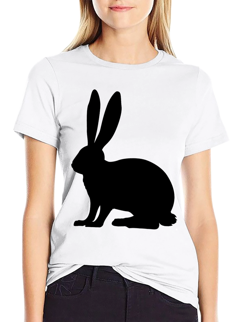 Rabbit Silhouette Black T-Shirt