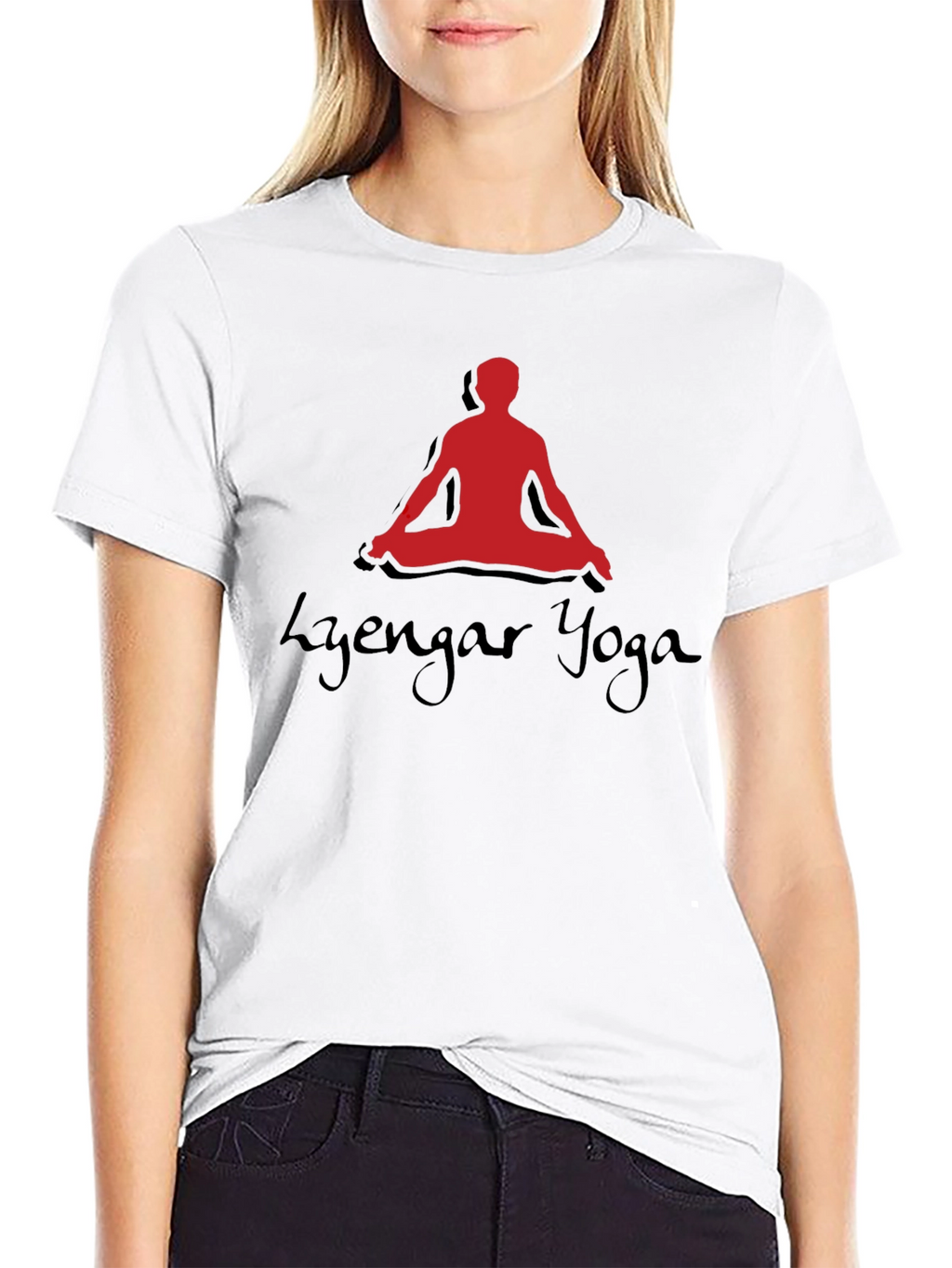 Iyengar Yoga Meditation Pose Black T-Shirt