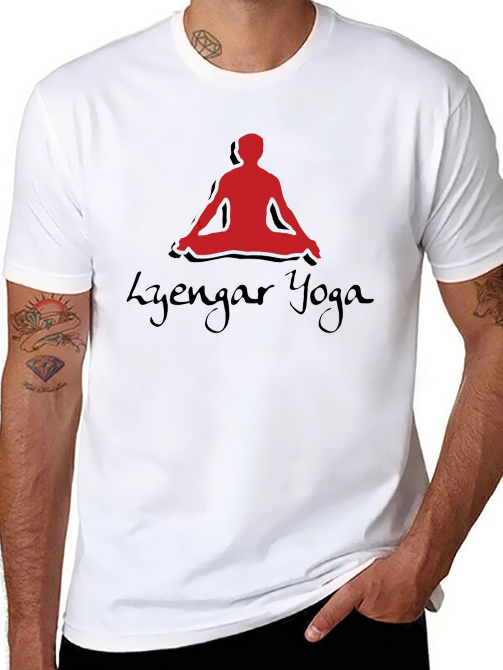 Iyengar Yoga Meditation Pose Black T-Shirt