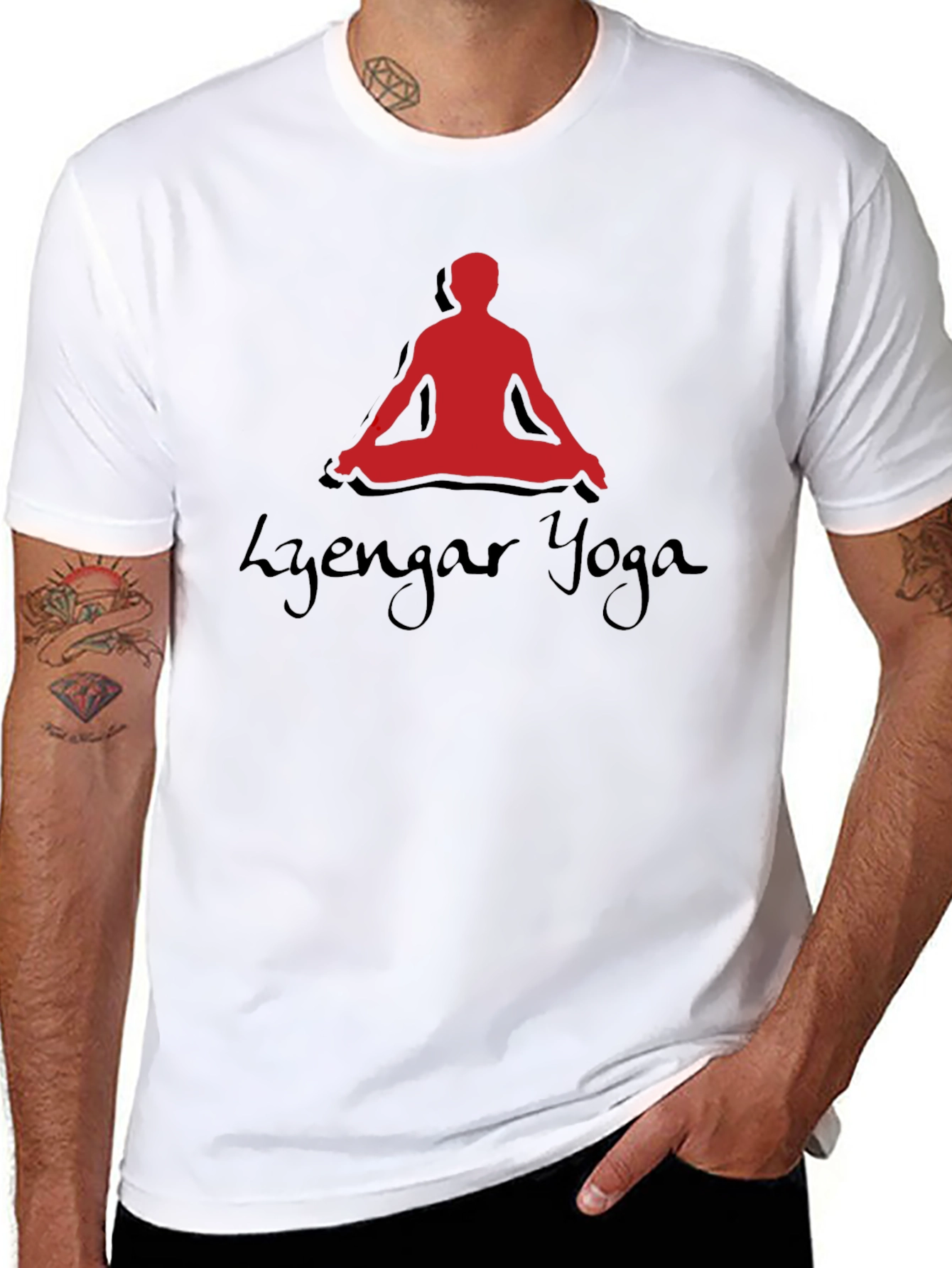 Iyengar Yoga Meditation Pose Black T-Shirt