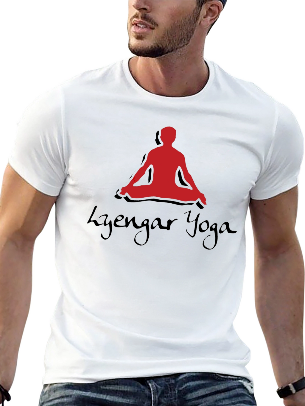 Iyengar Yoga Meditation Pose Black T-Shirt