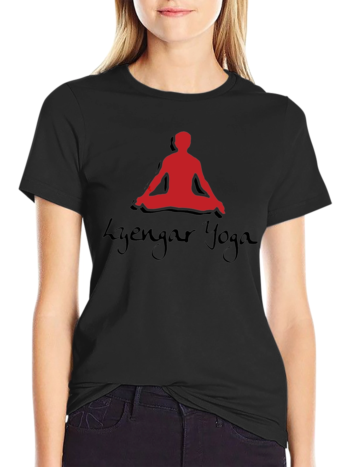 Iyengar Yoga Meditation Pose Black T-Shirt