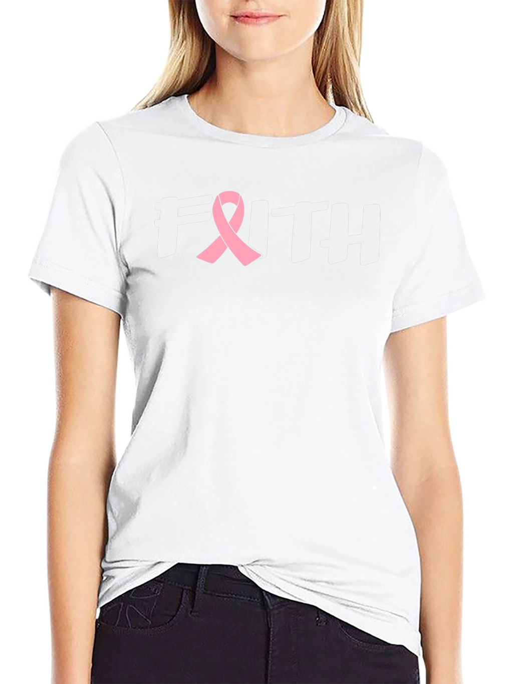Faith Breast Cancer Awareness Ribbon T-Shirt