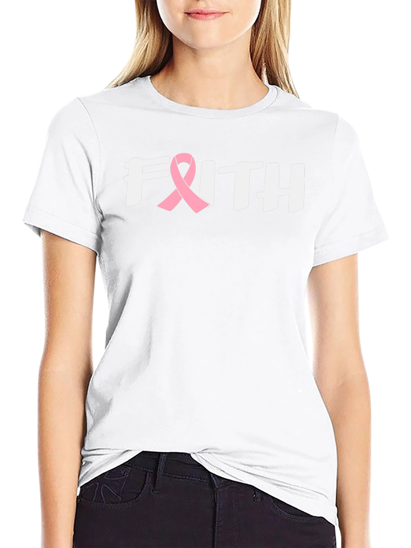 Faith Breast Cancer Awareness Ribbon T-Shirt