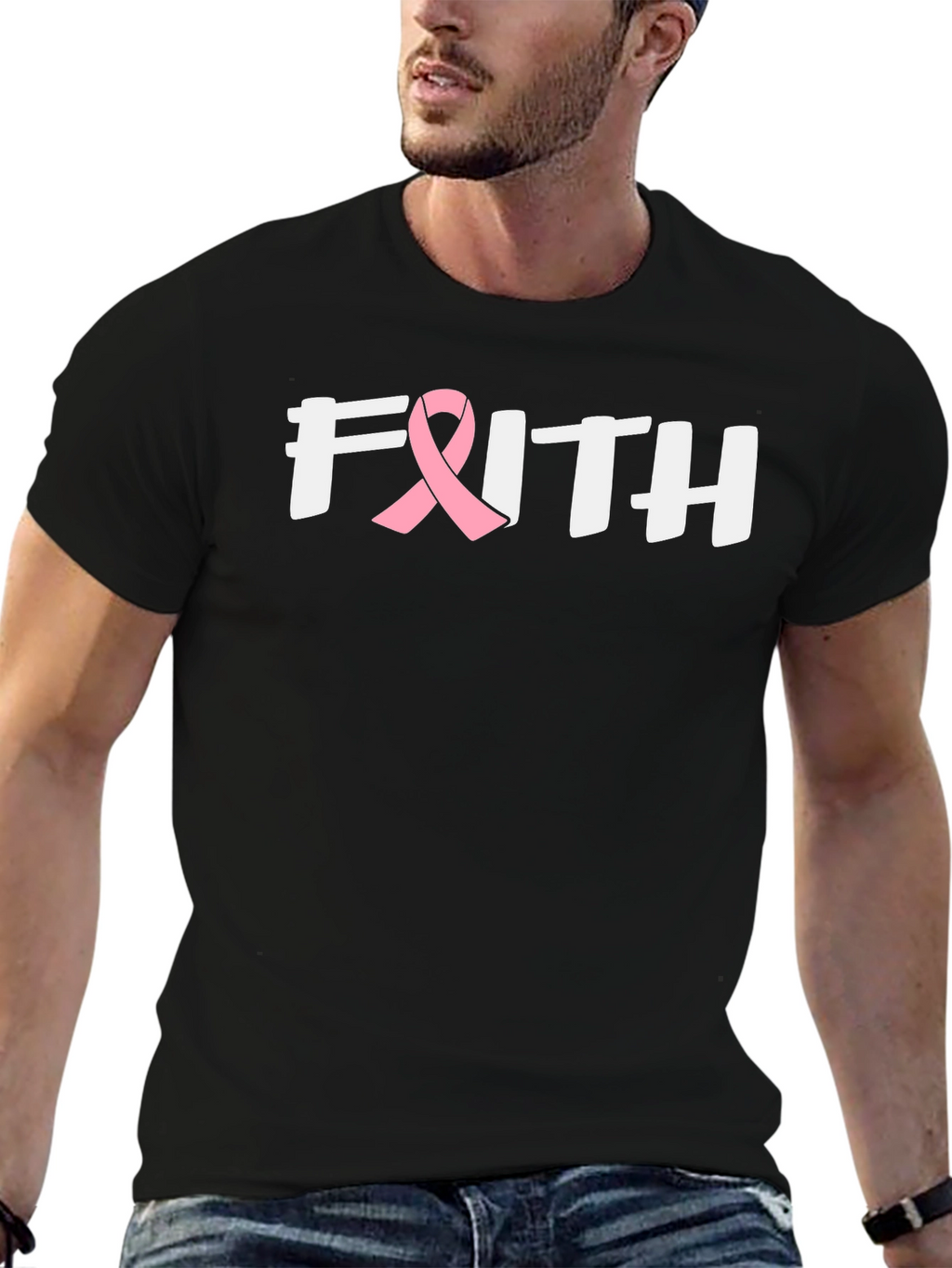 Faith Breast Cancer Awareness Ribbon T-Shirt