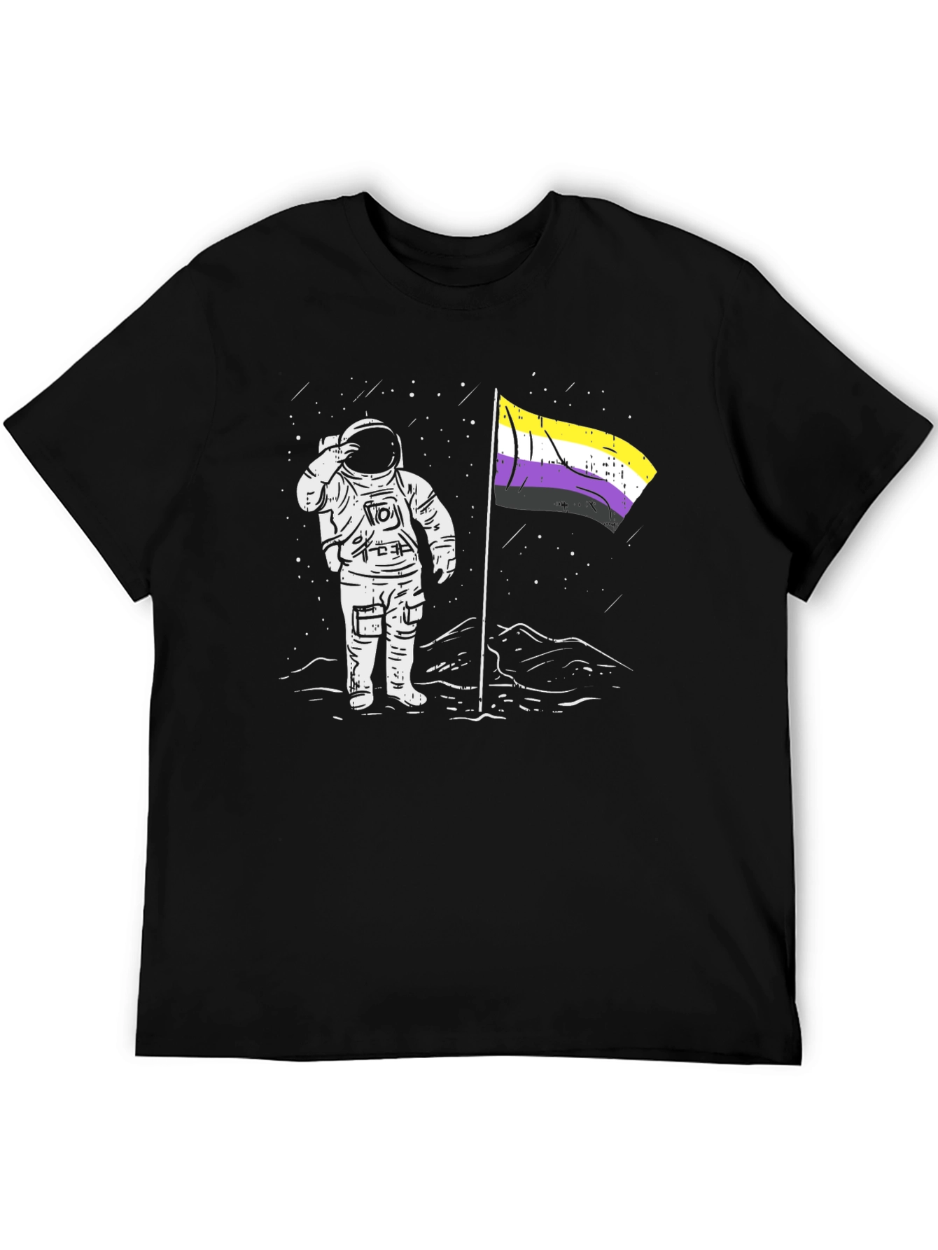 Astronaut Nonbinary Pride Flag T-Shirt